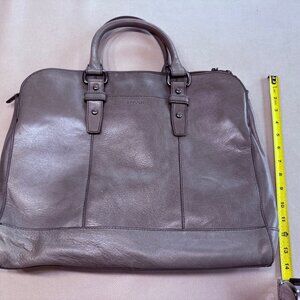 Fossil Men's Dillon Leather Briefcase Messenger Laptop Pilot Bag, Lead Gray